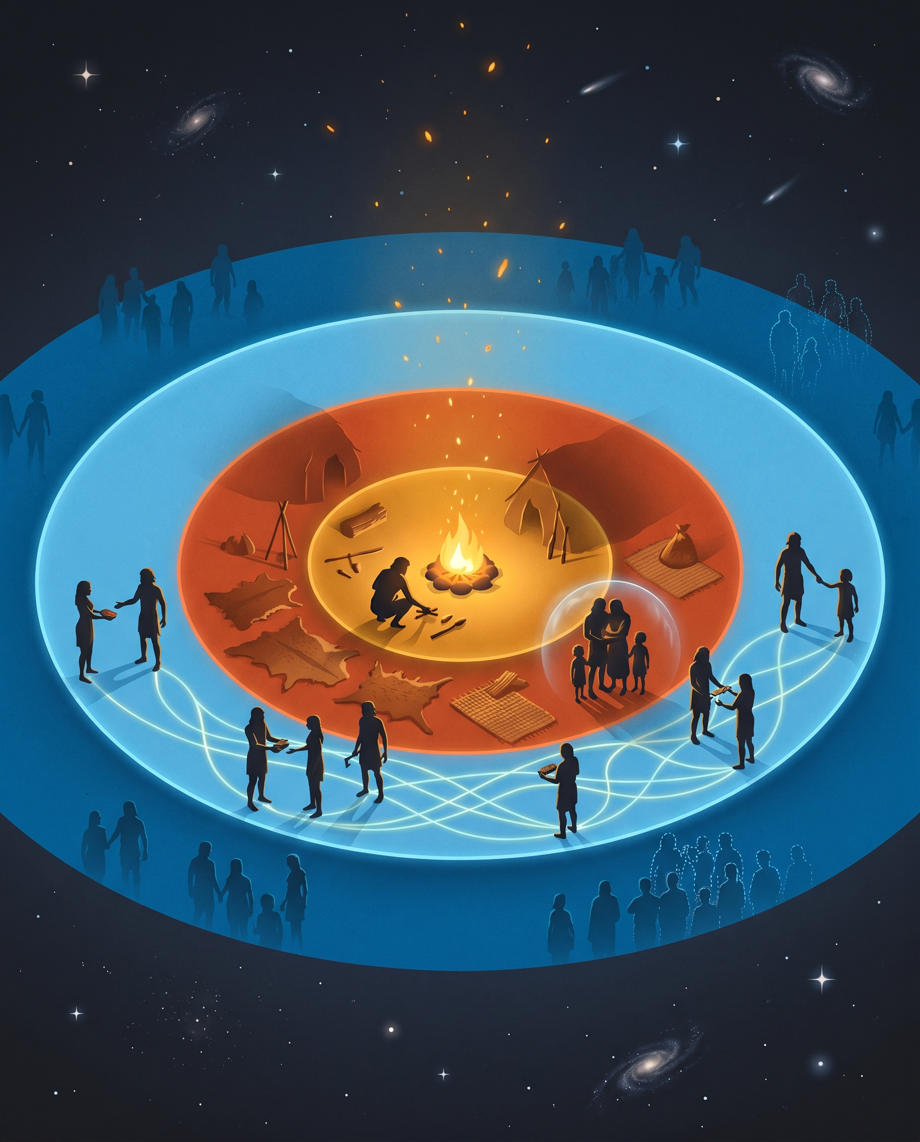 Expanding circles of moral concern: Self, Kin, Reciprocal Group, Universal Group